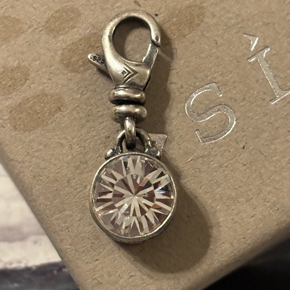 Silpada "Birthday Bliss" APRIL BIRTHSTONE Cubic Zirconia Sterling Charm C2530 - Picture 1 of 12